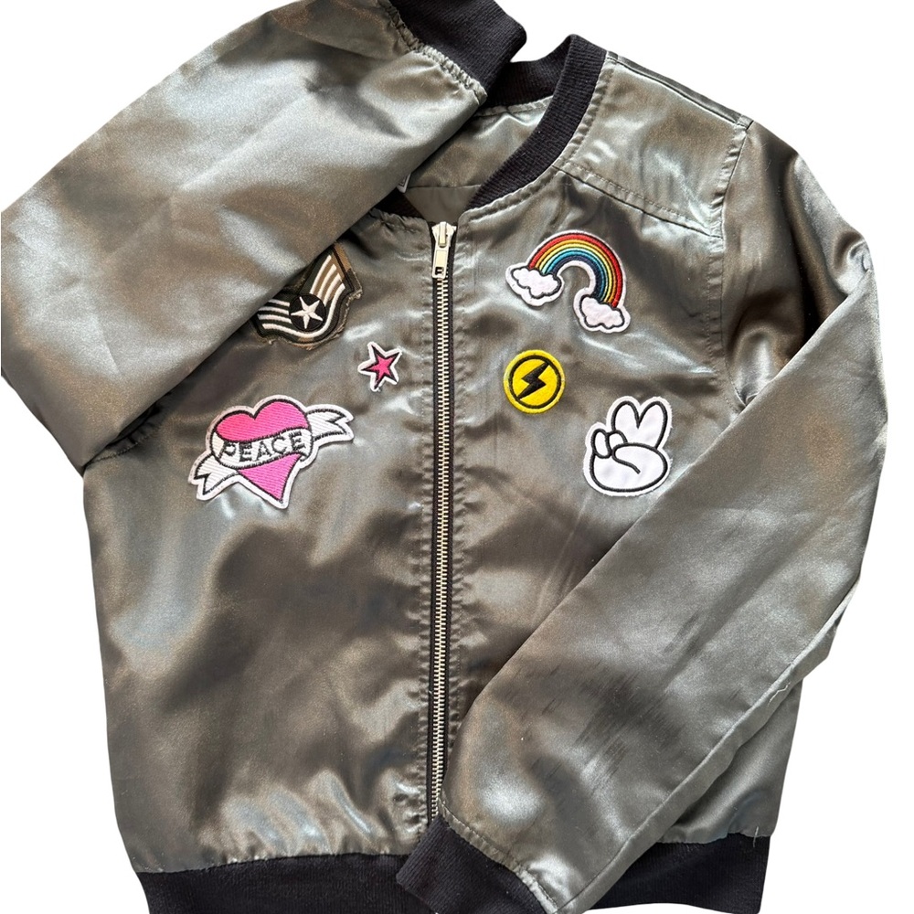 Satin Gray Bomber Jacket